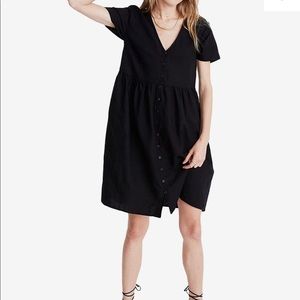 Madewell Linen-Blend Button-Front Mini Dress